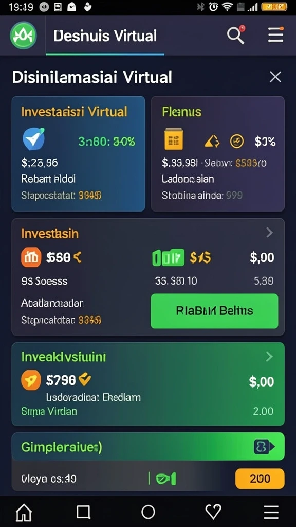 Layar utama dengan pilihan permainan yang menarik.