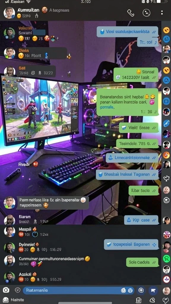 Fitur chat untuk interaksi langsung antar pemain.