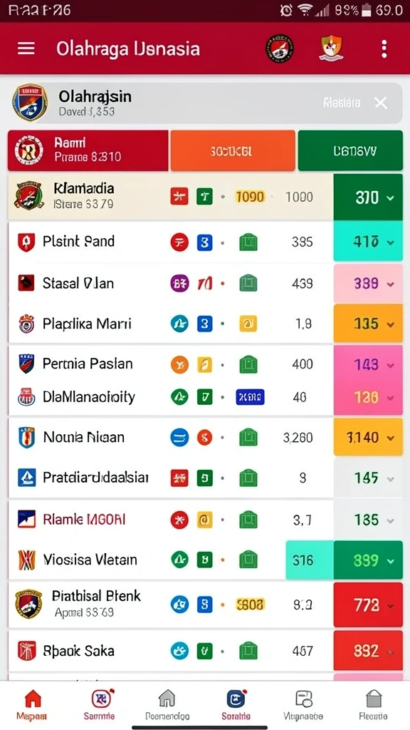 Berbagai permainan judi yang tersedia.