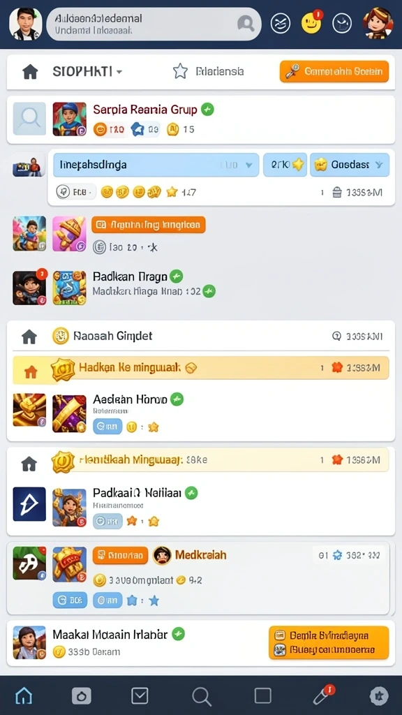 Fitur chat memungkinkan interaksi dengan pemain lain.